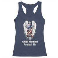 Saint Michael Protect Us American Christian Heritage Racerback Tank Top Catholic Faith Gift