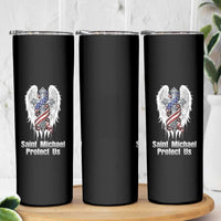 Saint Michael Protect Us American Christian Heritage Skinny Tumbler Catholic Faith Gift