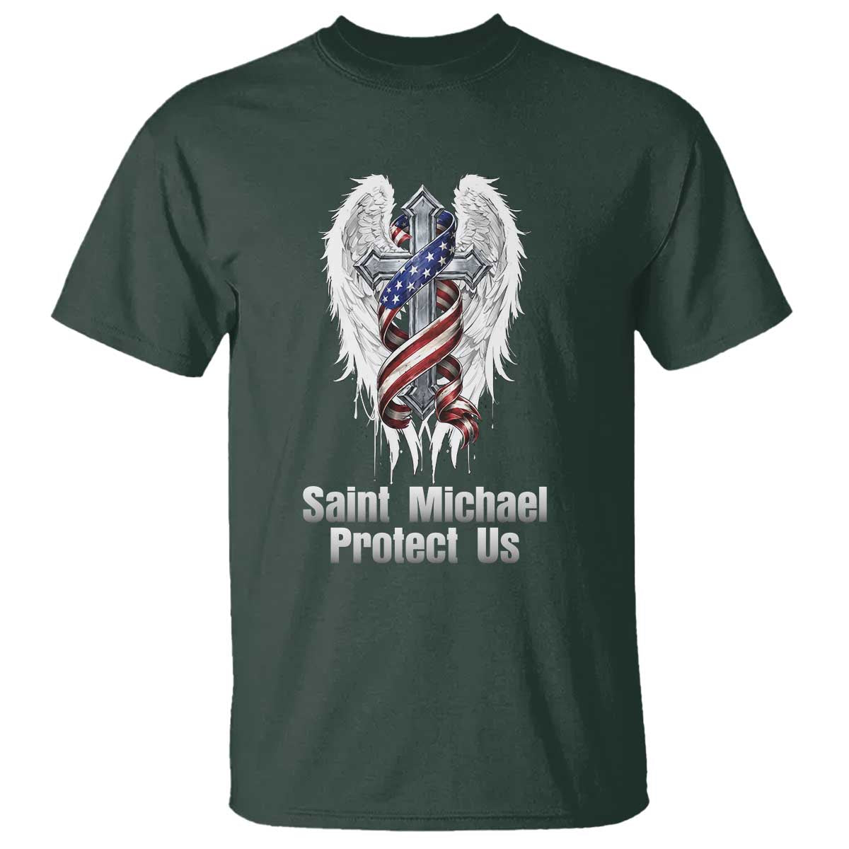 Saint Michael Protect Us American Christian Heritage T Shirt Catholic Faith Gift