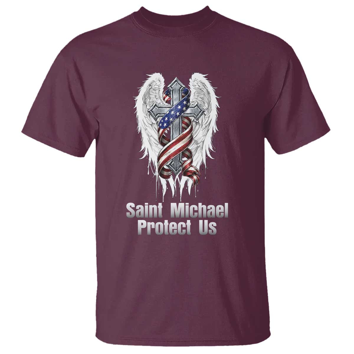 Saint Michael Protect Us American Christian Heritage T Shirt Catholic Faith Gift