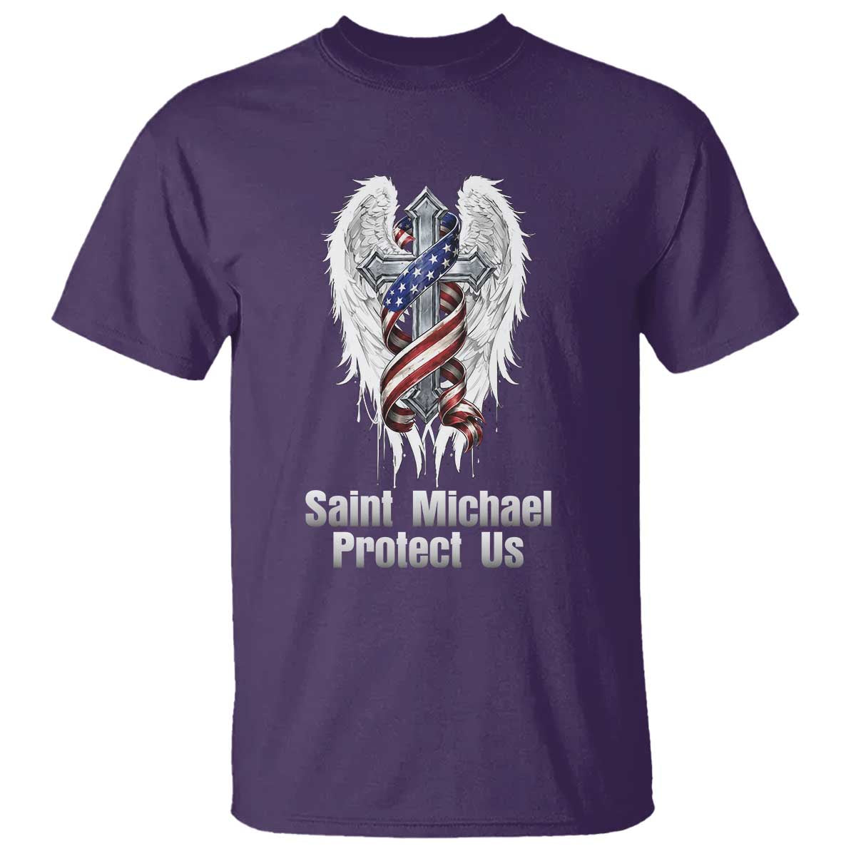 Saint Michael Protect Us American Christian Heritage T Shirt Catholic Faith Gift