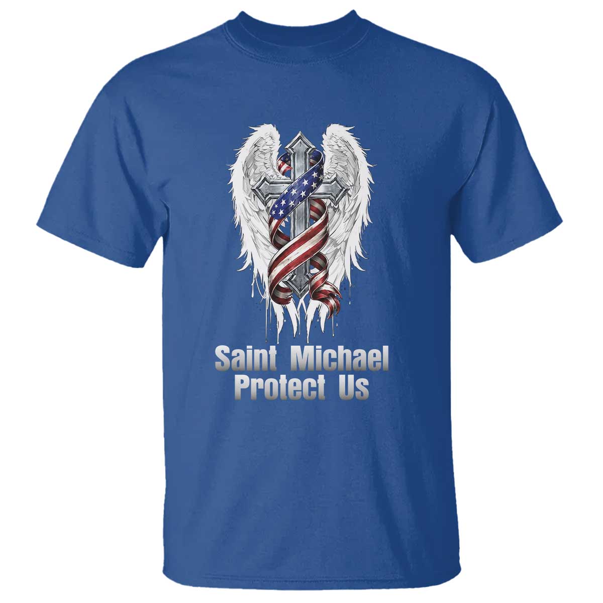 Saint Michael Protect Us American Christian Heritage T Shirt Catholic Faith Gift