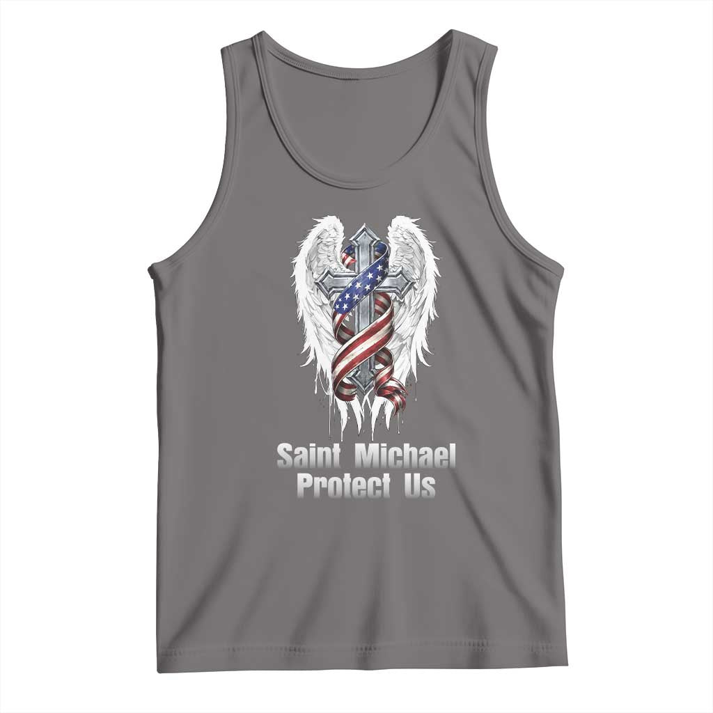 Saint Michael Protect Us American Christian Heritage Tank Top Catholic Faith Gift