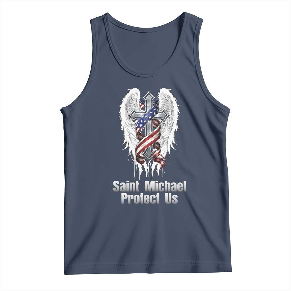 Saint Michael Protect Us American Christian Heritage Tank Top Catholic Faith Gift