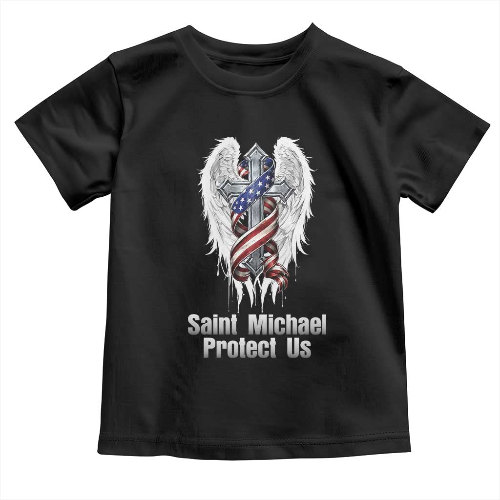 Saint Michael Protect Us American Christian Heritage Toddler T Shirt Catholic Faith Gift