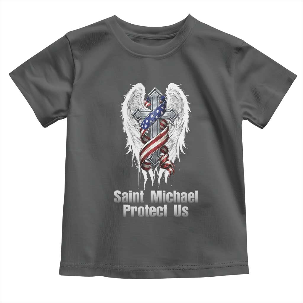 Saint Michael Protect Us American Christian Heritage Toddler T Shirt Catholic Faith Gift
