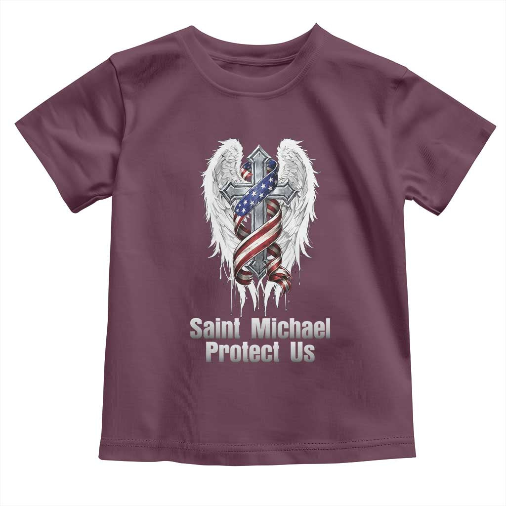 Saint Michael Protect Us American Christian Heritage Toddler T Shirt Catholic Faith Gift