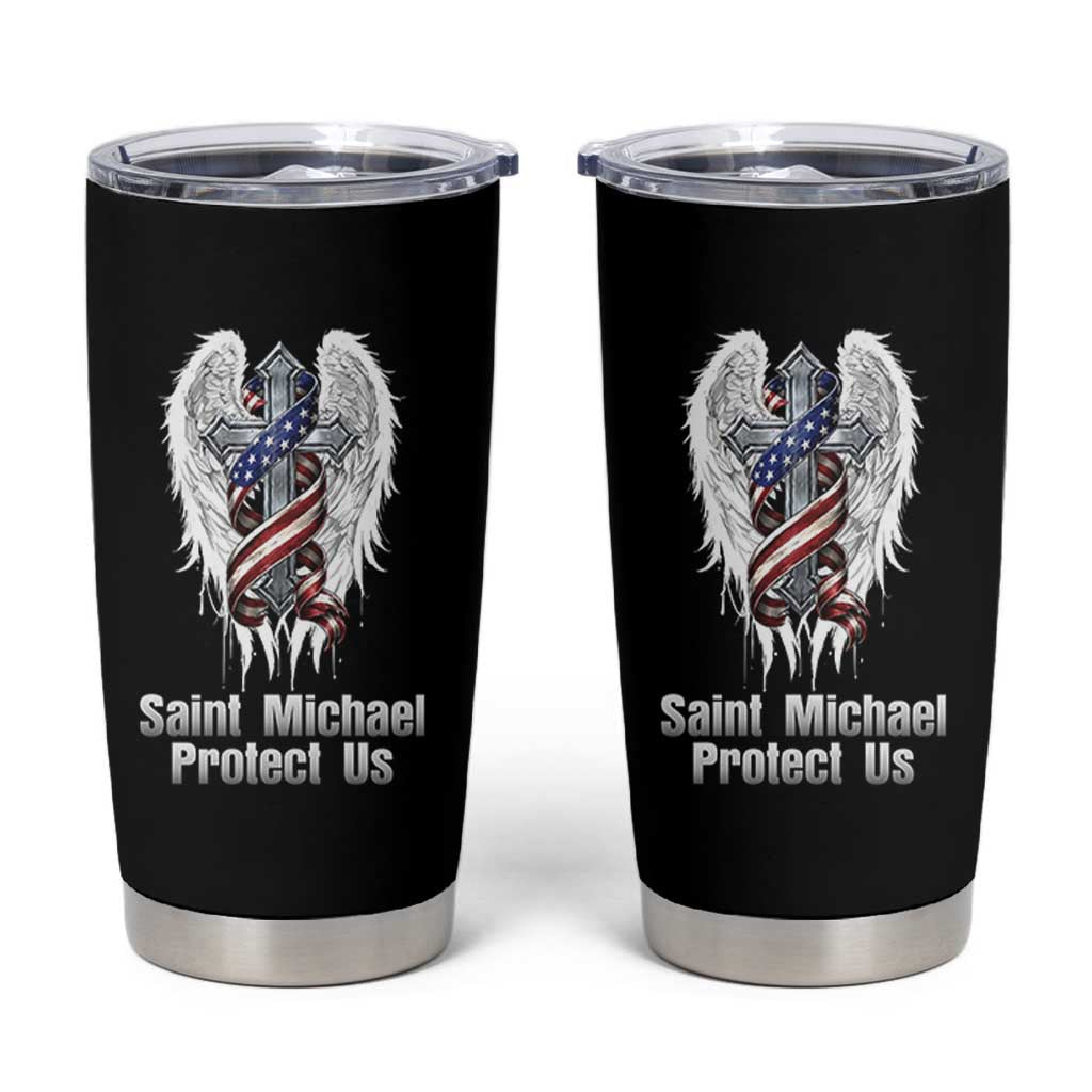 Saint Michael Protect Us American Christian Heritage Tumbler Cup Catholic Faith Gift