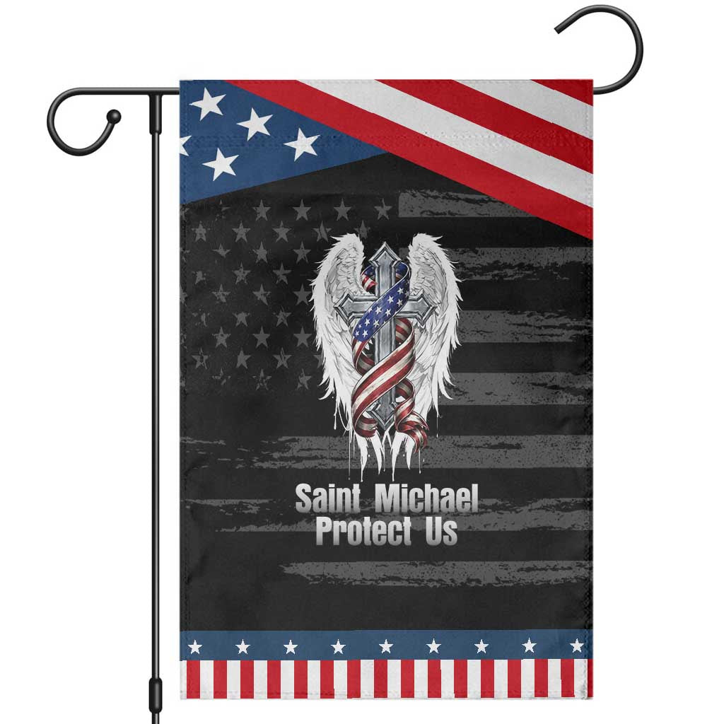 Saint Michael Protect Us American Christian Heritage Patriotic Garden Flag Catholic Faith Gift