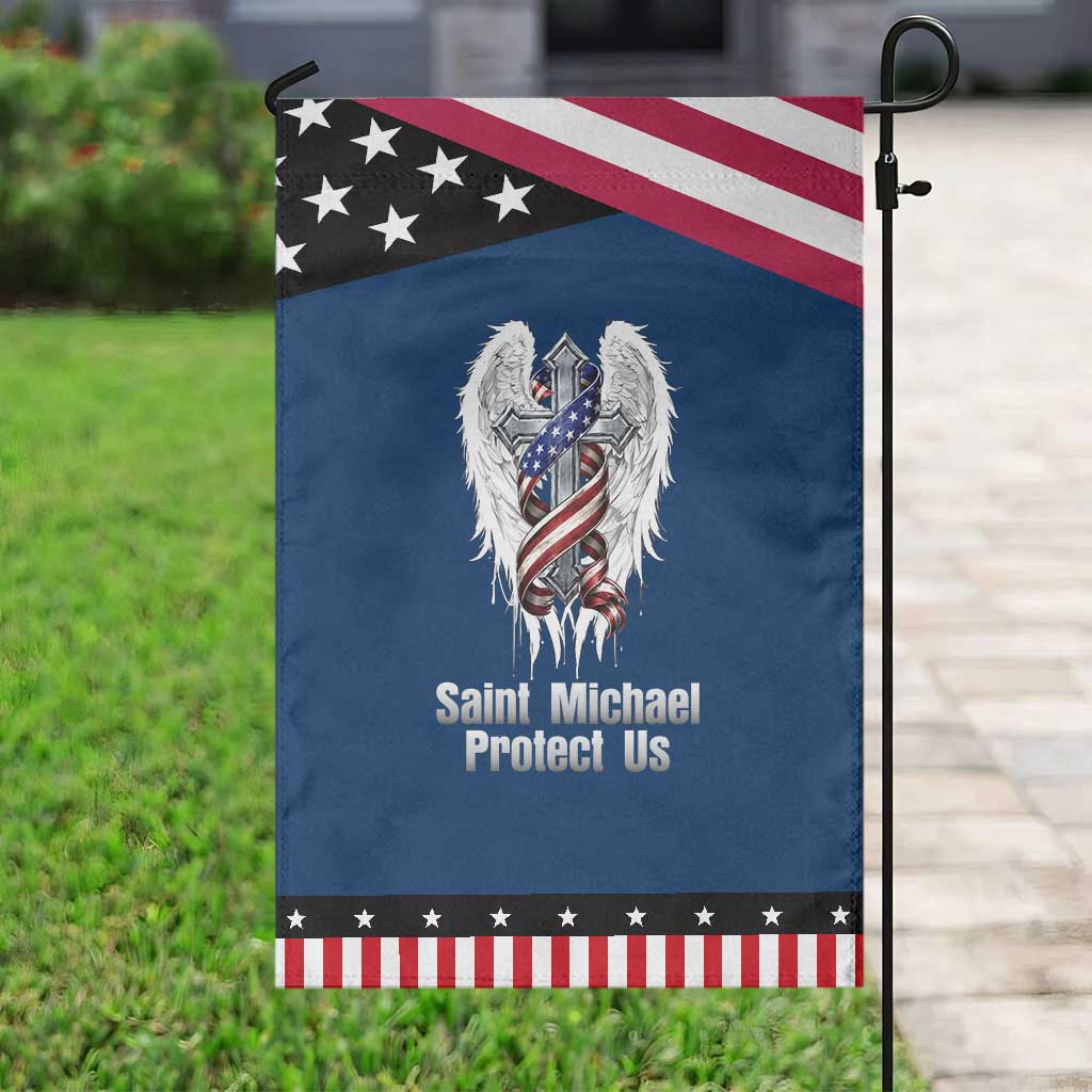 Saint Michael Protect Us American Christian Heritage Patriotic Garden Flag Catholic Faith Gift