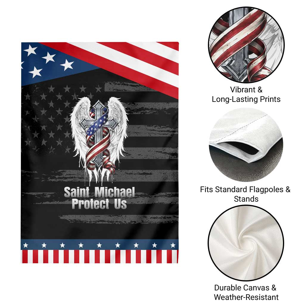 Saint Michael Protect Us American Christian Heritage Patriotic Garden Flag Catholic Faith Gift