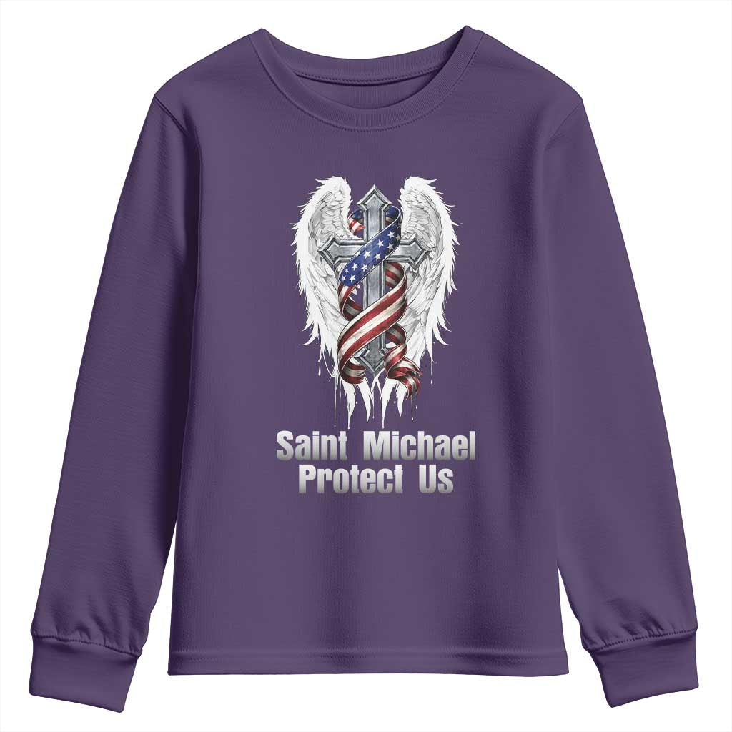 Saint Michael Protect Us American Christian Heritage Youth Sweatshirt Catholic Faith Gift