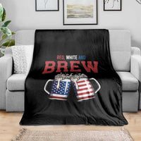 American Flag Beer Lover Throw Blanket Red White And Brew