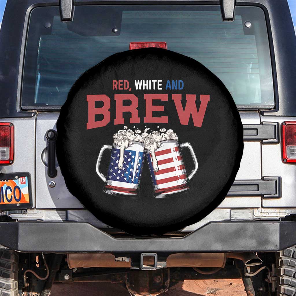 American Flag Beer Lover Spare Tire Cover Red White And Brew