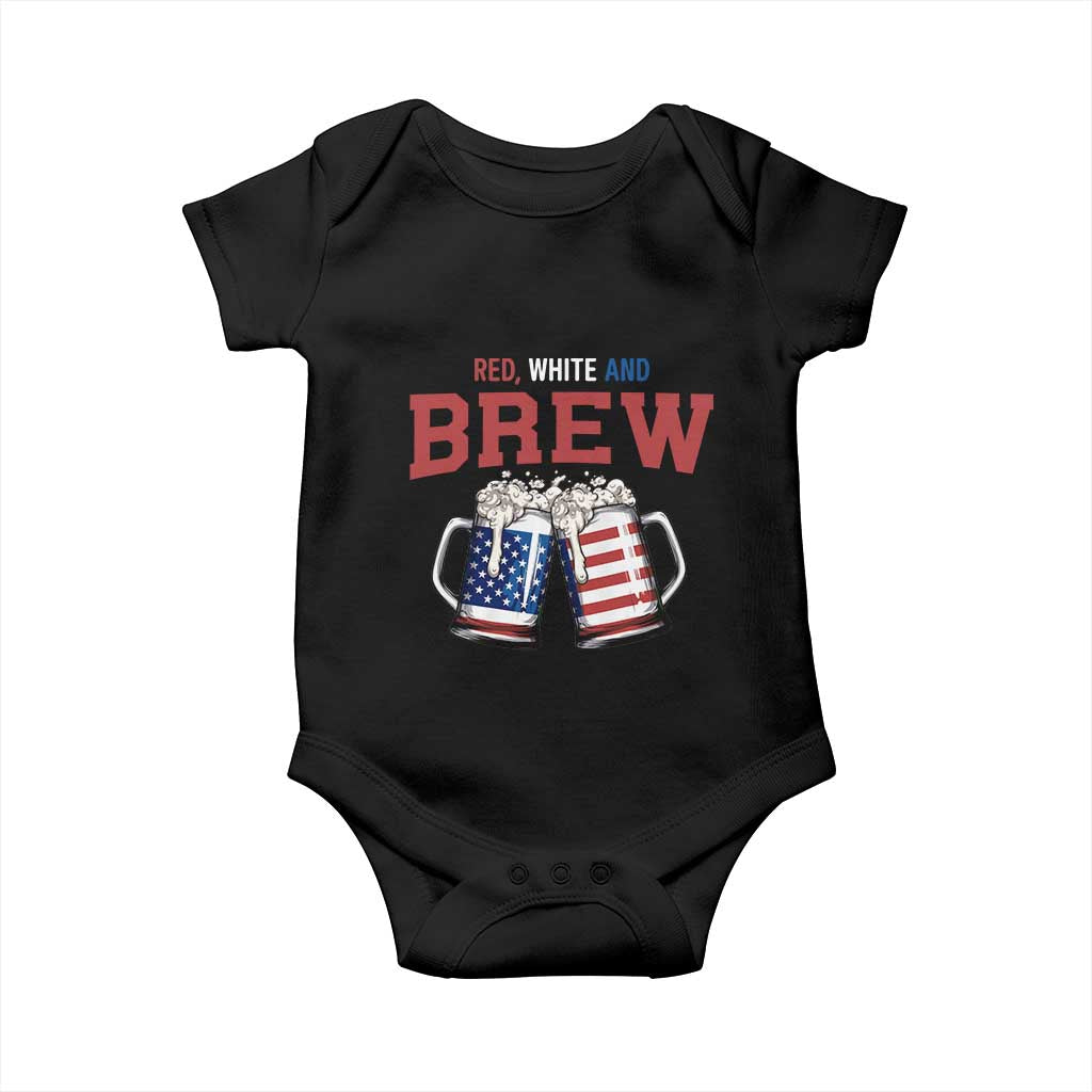 American Flag Beer Lover Baby Onesie Red White And Brew