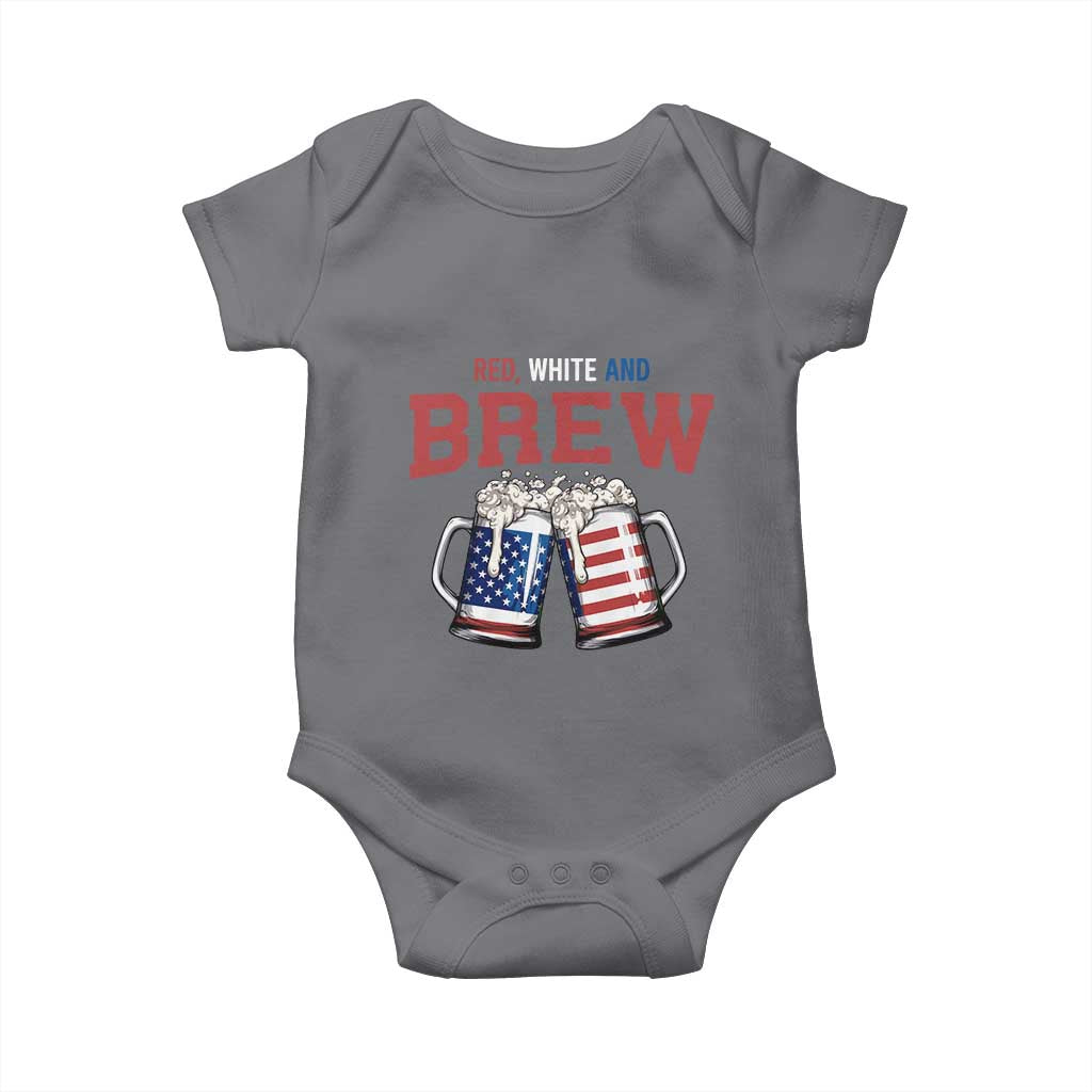 American Flag Beer Lover Baby Onesie Red White And Brew