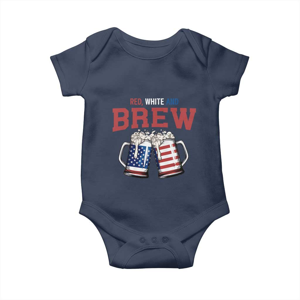 American Flag Beer Lover Baby Onesie Red White And Brew