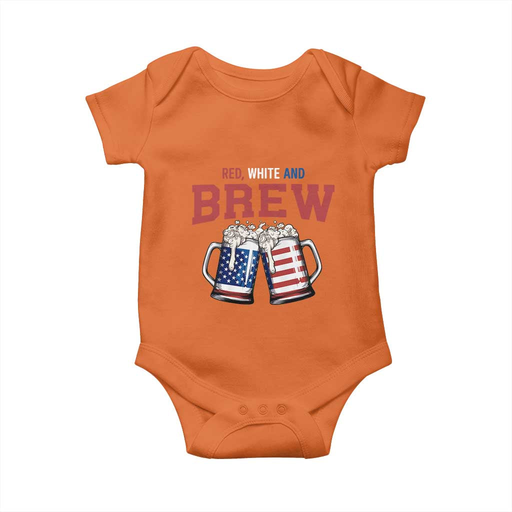 American Flag Beer Lover Baby Onesie Red White And Brew