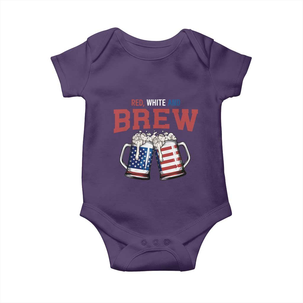 American Flag Beer Lover Baby Onesie Red White And Brew
