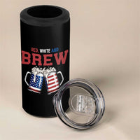 American Flag Beer Lover 4 in 1 Can Cooler Tumbler Red White And Brew