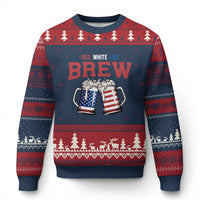 American Flag Beer Lover Ugly Christmas Sweater Red White And Brew