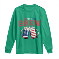 American Flag Beer Lover Long Sleeve Shirt Red White And Brew