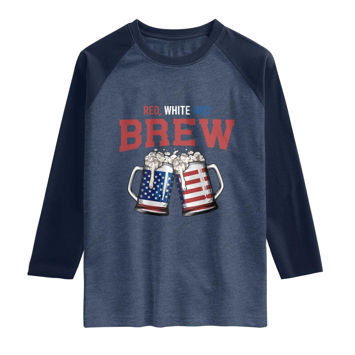 American Flag Beer Lover Raglan Shirt Red White And Brew