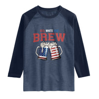 American Flag Beer Lover Raglan Shirt Red White And Brew