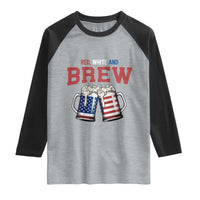 American Flag Beer Lover Raglan Shirt Red White And Brew