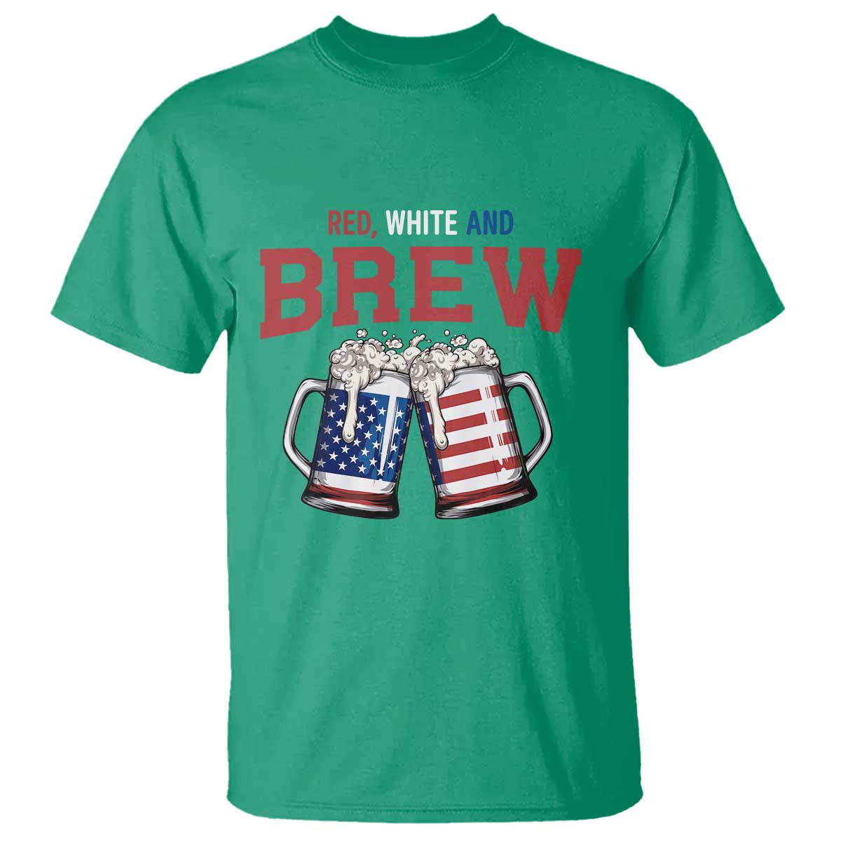 American Flag Beer Lover T Shirt Red White And Brew