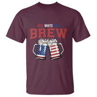 American Flag Beer Lover T Shirt Red White And Brew