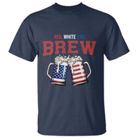 American Flag Beer Lover T Shirt Red White And Brew