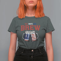 American Flag Beer Lover T Shirt For Women Red White And Brew