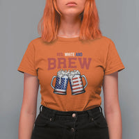 American Flag Beer Lover T Shirt For Women Red White And Brew