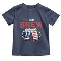American Flag Beer Lover Toddler T Shirt Red White And Brew