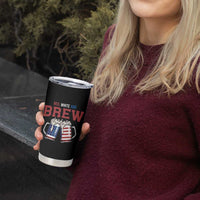American Flag Beer Lover Tumbler Cup Red White And Brew