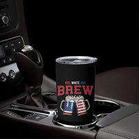 American Flag Beer Lover Tumbler Cup Red White And Brew