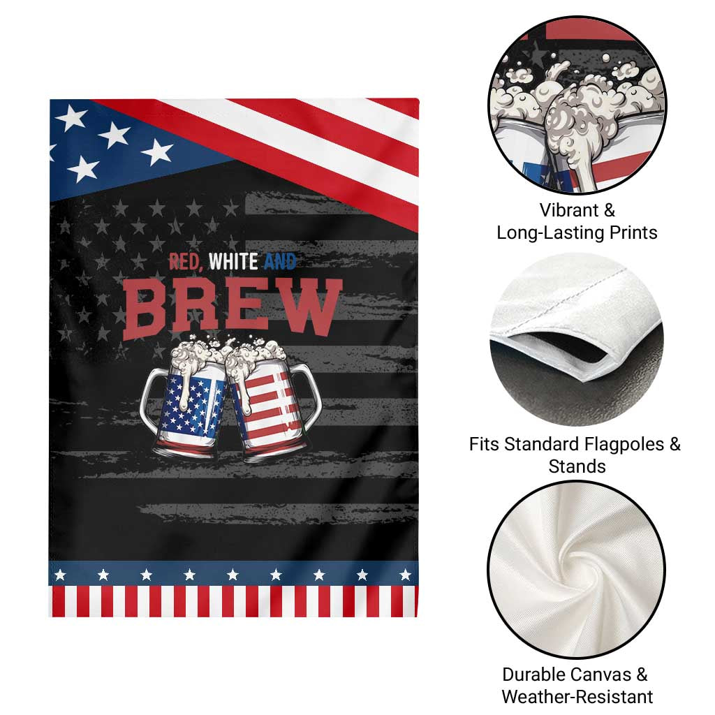 American Flag Beer Lover Patriotic Garden Flag Red White And Brew