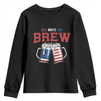 American Flag Beer Lover Youth Sweatshirt Red White And Brew