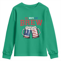 American Flag Beer Lover Youth Sweatshirt Red White And Brew