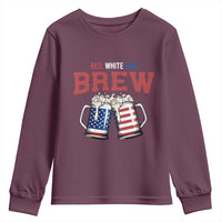 American Flag Beer Lover Youth Sweatshirt Red White And Brew