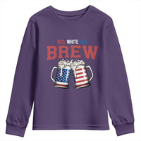 American Flag Beer Lover Youth Sweatshirt Red White And Brew