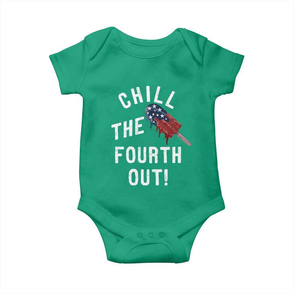 American Flag Popsicle Baby Onesie Chill The Fourth Out