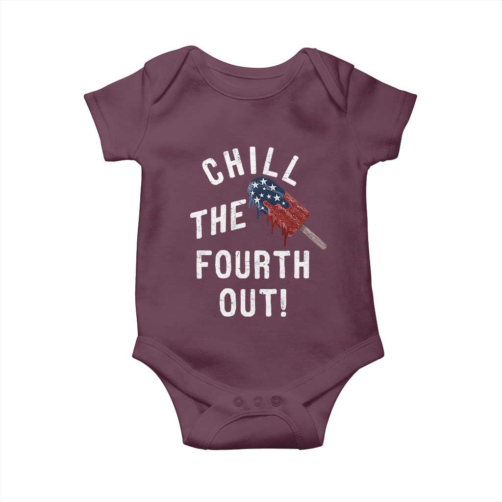 American Flag Popsicle Baby Onesie Chill The Fourth Out