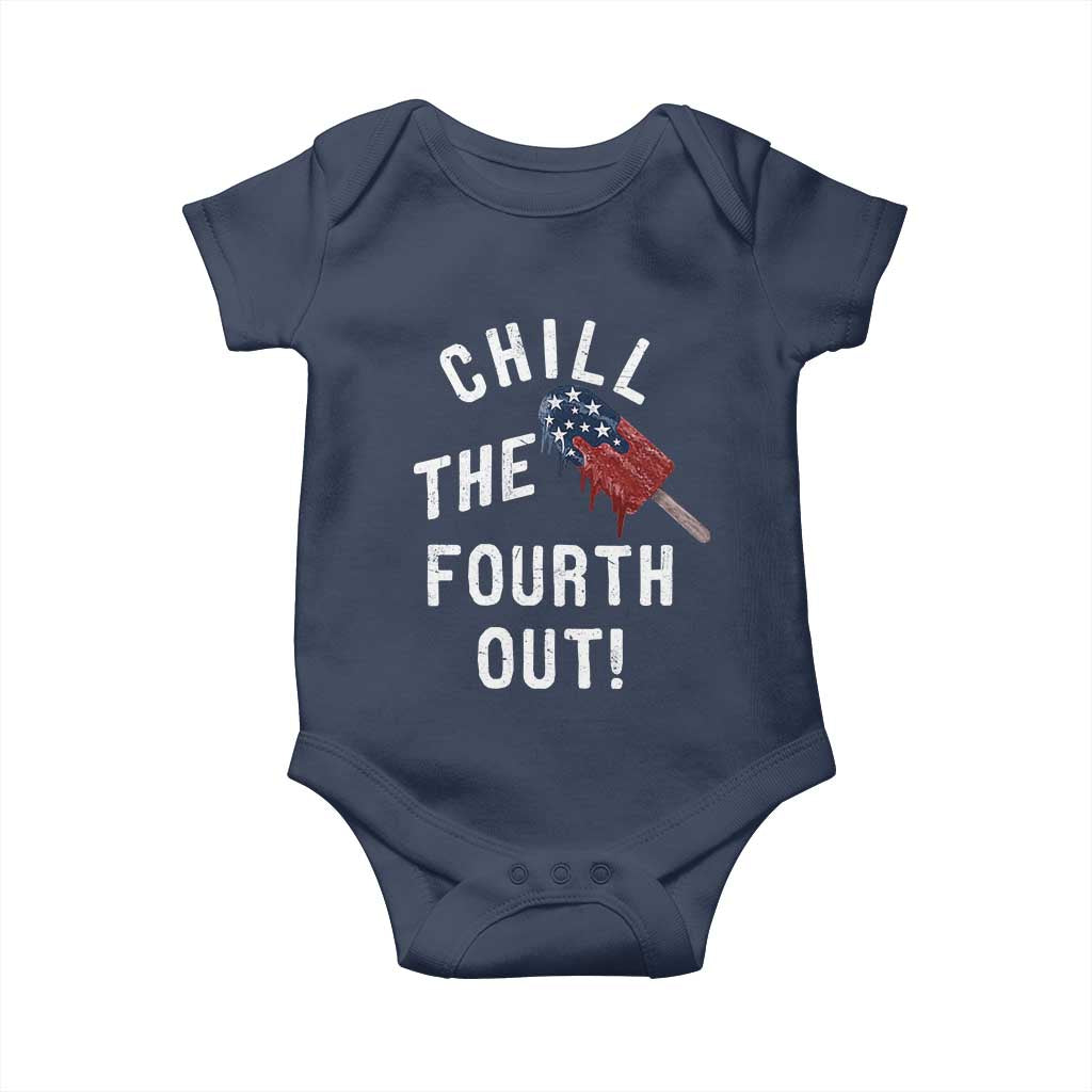 American Flag Popsicle Baby Onesie Chill The Fourth Out