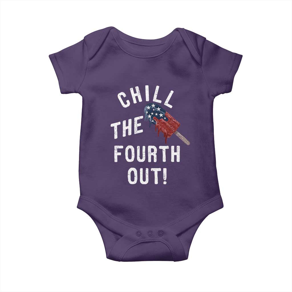 American Flag Popsicle Baby Onesie Chill The Fourth Out
