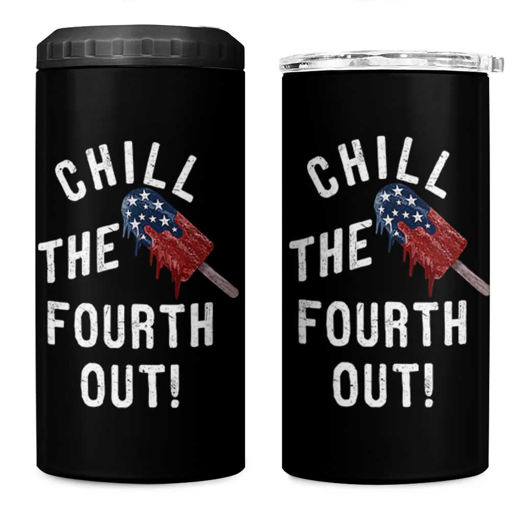 American Flag Popsicle 4 in 1 Can Cooler Tumbler Chill The Fourth Out