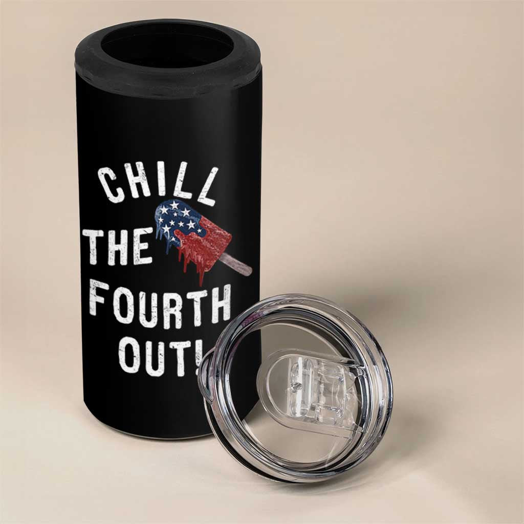 American Flag Popsicle 4 in 1 Can Cooler Tumbler Chill The Fourth Out