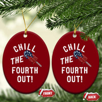 American Flag Popsicle Ceramic Ornament Chill The Fourth Out