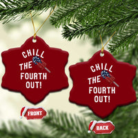 American Flag Popsicle Ceramic Ornament Chill The Fourth Out